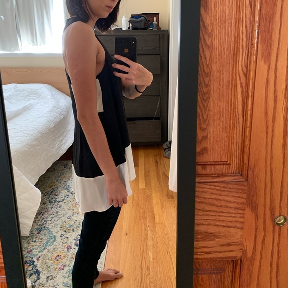 BCBG Black/white cut-out party tank top - Picture 9 of 11